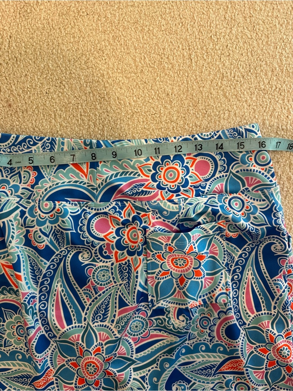 Skinz Blue and White Paisley golf Skort - Picture 2 of 6